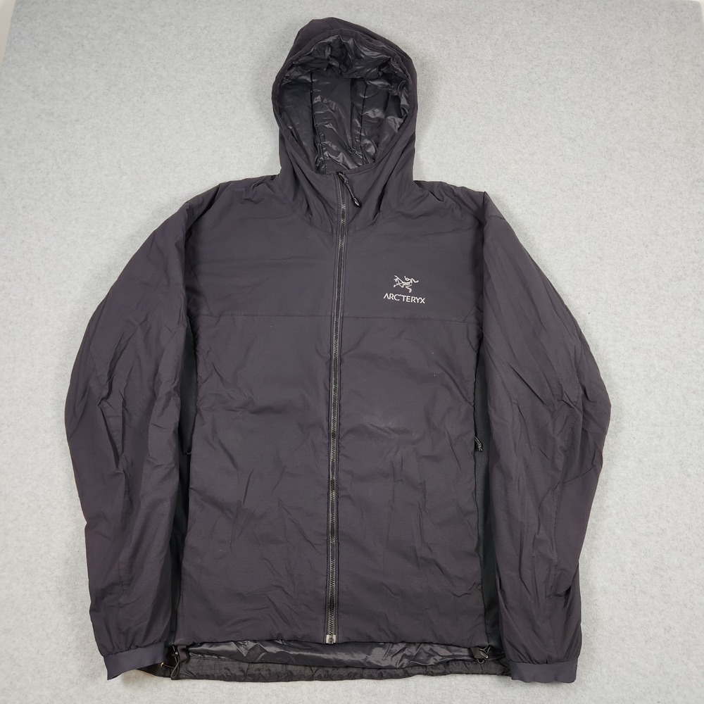 Arc'teryx Jacket Mens XL Black Atom LT Hoody Hooded Full Zip Insulated Hiking